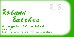 roland balthes business card